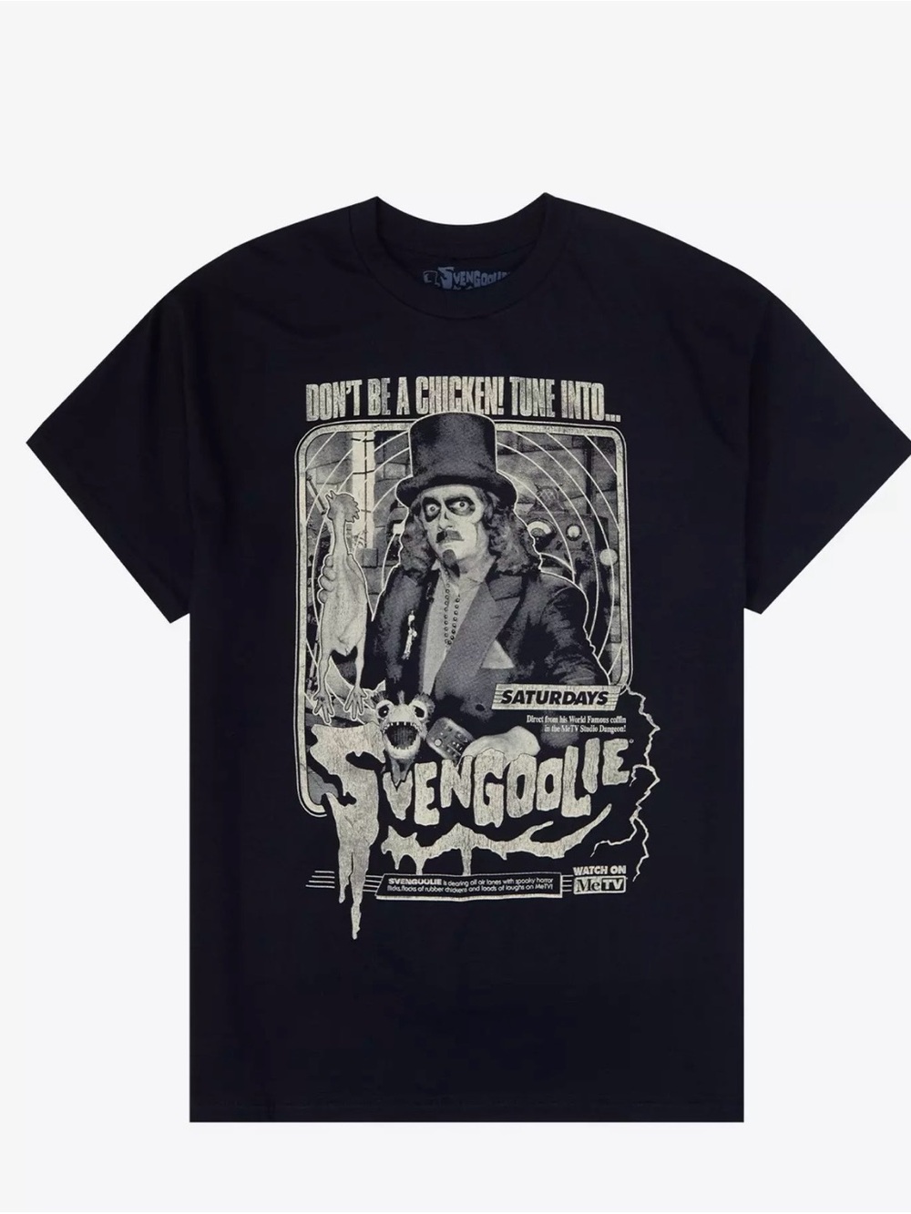 Svengoolie MeTV Horror Show T Shirt Chicken Thrower Size M